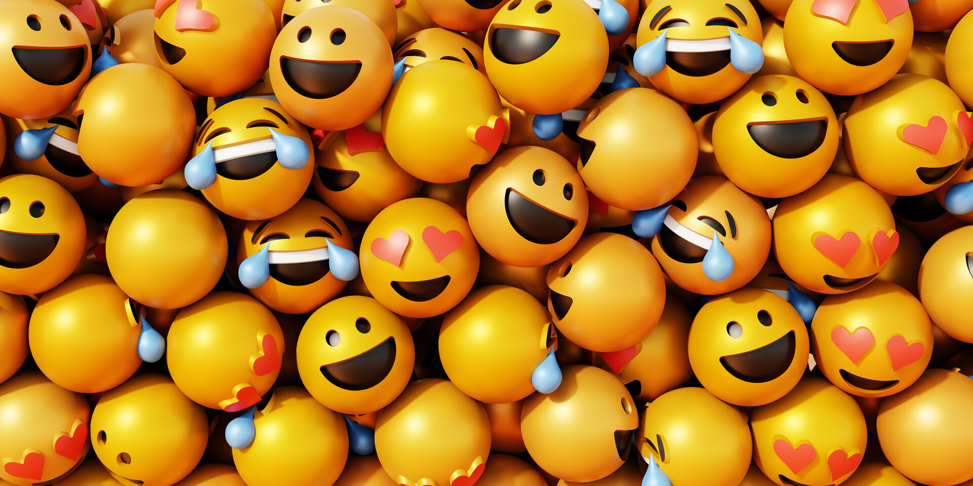 Múltiplos emojis 3D amarelos