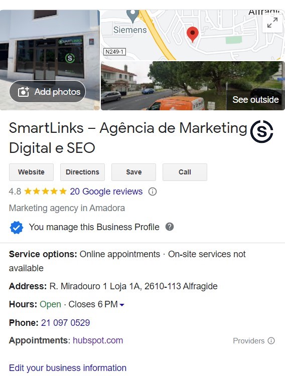  Localização e horários da SmartLinks - Agência de Marketing Digital e SEO no Google Business Profile